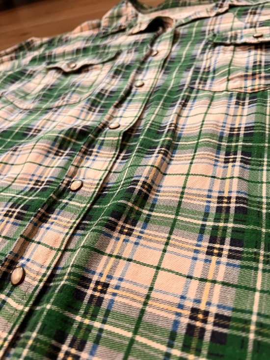 The Great The Heritage Green Plaid Flannel Shirt Womens Sz 2 M Snaps Western - Picture 7 of 12